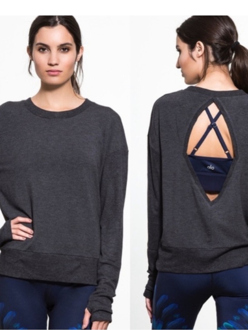 Alo Intricate cut out back long sleeve top